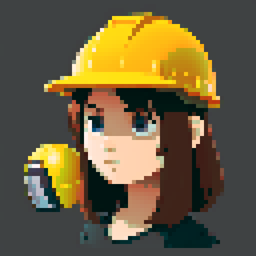 Sci-fi construction worker with brown hair and holding helmet