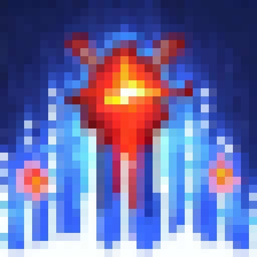 Elemental blast, blue and orange colors, volcanic bolt of energy