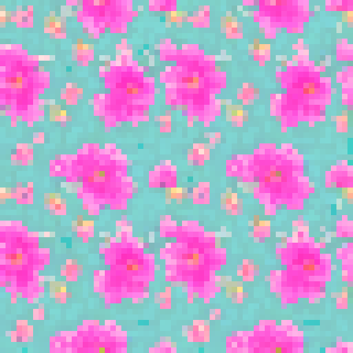 cute kawaii flower fabric pattern 