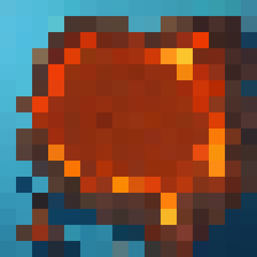 Lava tilemap with walkable paths, lava pits surrounded by walls, and flowing lava 