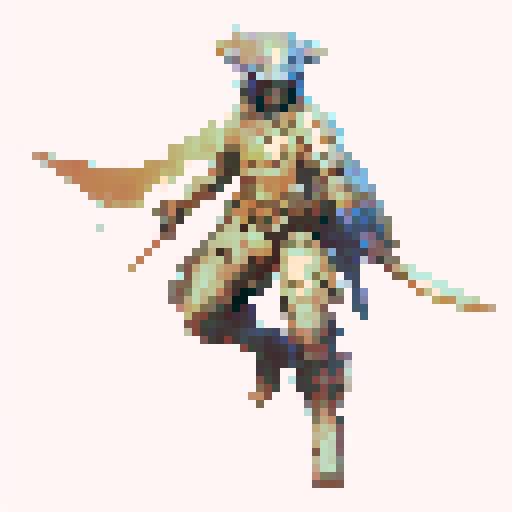 Warrior in attack pose