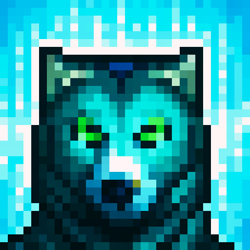 wolf avatar, portrait, glowing eyes