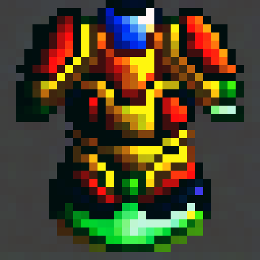 rainbow colored armor