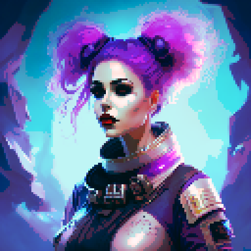 Curvy, busty goth girl, with purple hair, black eyeshadow and red lipstick. wearing bikini and studded collar, sexy seductive glamour shot, vibrant srgb colors, edgy aesthetic