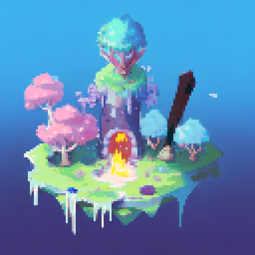 2 dimensional picture, bloodied man with bandages wrapped all around his body looking slightly down into his hand with his heart in it sitting on the cliffside looking towards the ocean with the sun setting in the distance