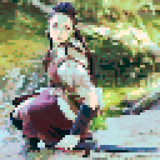 female warrior, vibrant green hair with braids, large sword, fantasy RPG character portrait