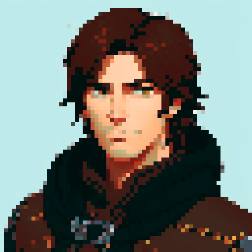 Male Fantasy Gunslinger with brown hair and a hood