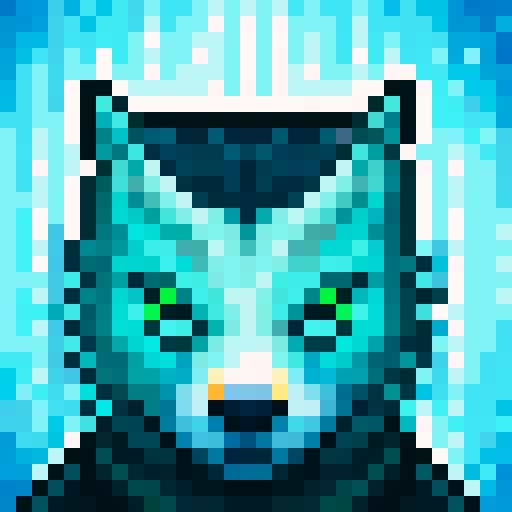 Wolf avatar, portrait, glowing eyes