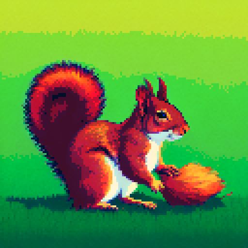 squirrel standing sideways against a clear single color background