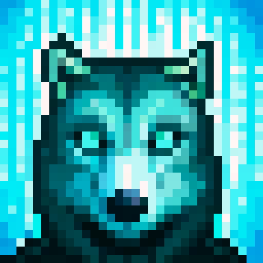 wolf avatar, portrait, glowing eyes