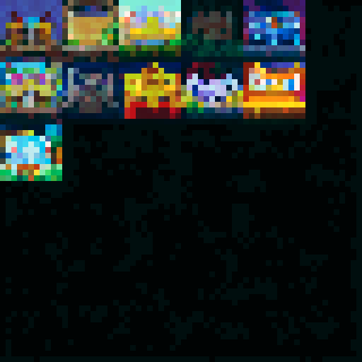Create a pixel art treasure chest icon with a bee theme, front view only, to match reference images. Use golden-yellow and black, with honeycomb texture and bee details. Chest should look part of the reference set, with the same pixel style