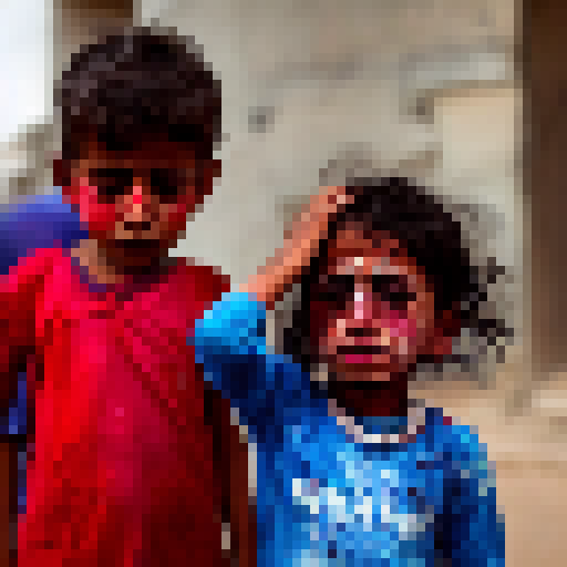 A Yemeni child cries from the impact of the war
