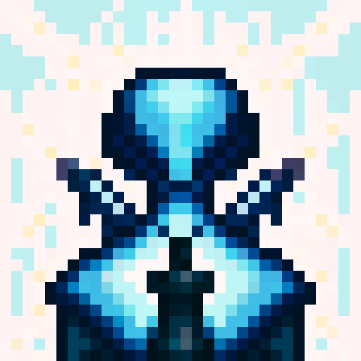 armour, swords, game icon, 32x32 pixel art, sRGB, skill art, close up, portrait, intricate details, metallic shine, engraved patterns, sharp edges, vibrant colors, epic battle scene, fantasy theme, heroic poses, dynamic composition, glowing runes, magical aura