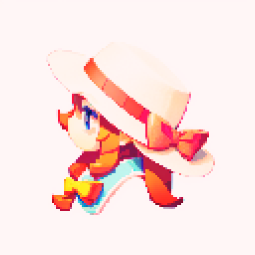 summer hat with a bow, side view