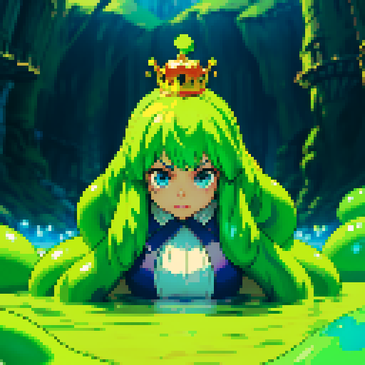 giant slime wearing crown