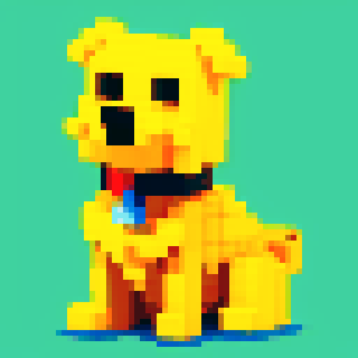 8-bit yellow dog