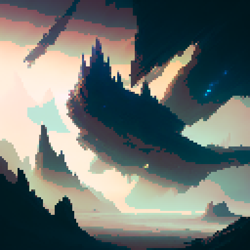 two castles floating on crumbling islands in a void; one castle looks dark and the other looks lighter.  They are both enveloped in a magical field or portal effect as if they are chasing each other through time and space