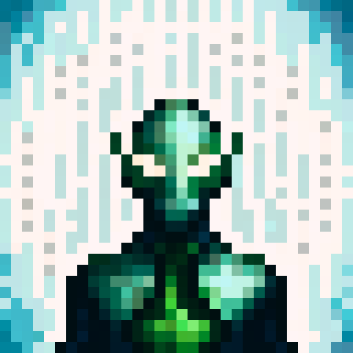 green armor, game icon, 32x32 pixel art, sRGB, skill art, close up, portrait