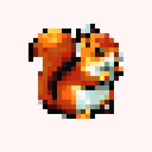 A red squirrel, looking ahead