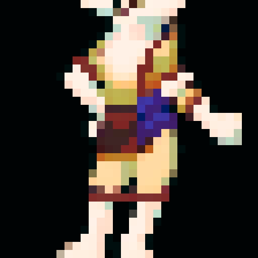 A character sprite in the style of RPG Maker MV of a rabbit furry