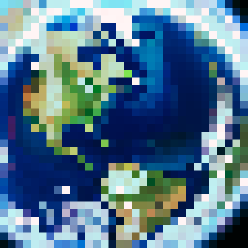 A view of the earth from space, facing the side the with pacific ocean