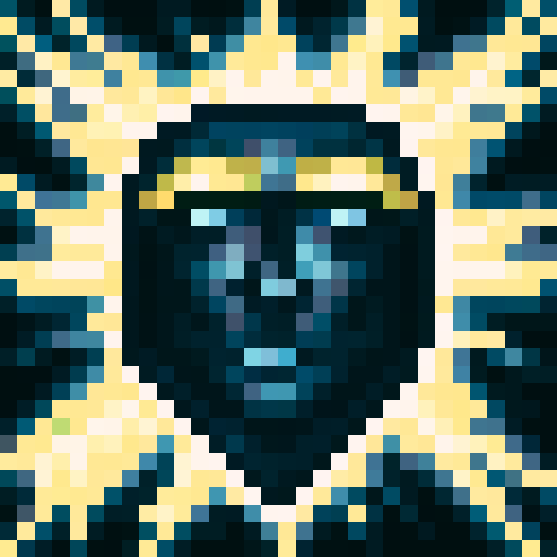 Pixel, vibrant colors, clean lines, detailed shading, game icon, 32x32 pixel art, sRGB, skill art, close up, portrait, dynamic pose, glowing effects, digital rendering, high contrast.  The word Flatty as a badge design, black outline.