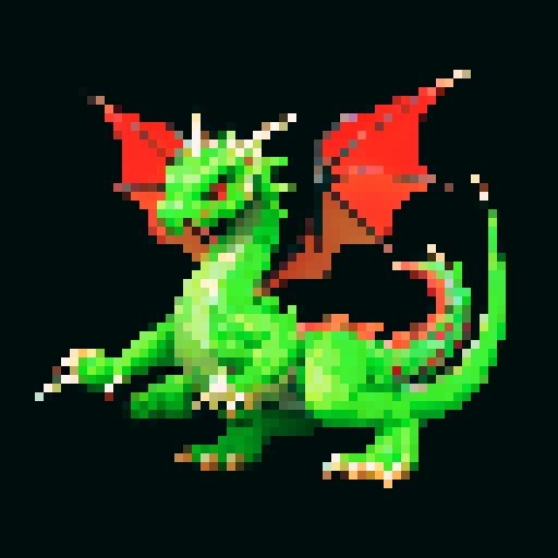 A slightly larger dragon with vibrant scales and growing wings. It has a playful yet determined expression, with small horns starting to sprout from its head. Its eyes are bright and curious, and it breathes small puffs of smoke. No background.