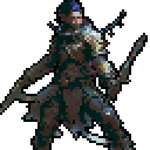 barbarian soldier wielding a bow and spear, fantasy RPG