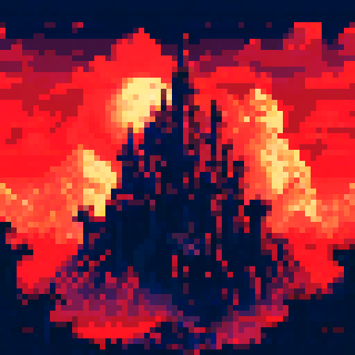 dungeon, dark colors, gloomy, sRGB, pixel art, background, landscape