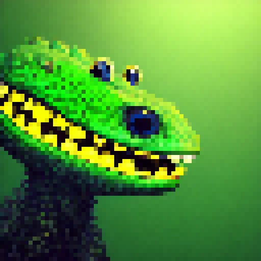 a green alligator with yellow green belly, cartoon style, big eyes, buck teeth, goofy looking