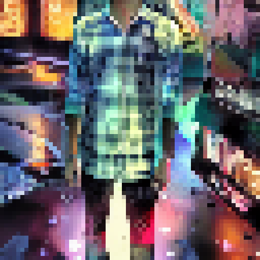 Neon-lit skyscrapers loom above a gritty, rain-soaked alleyway as a lone figure in a trenchcoat and cybernetic enhancements surveys the cityscape.