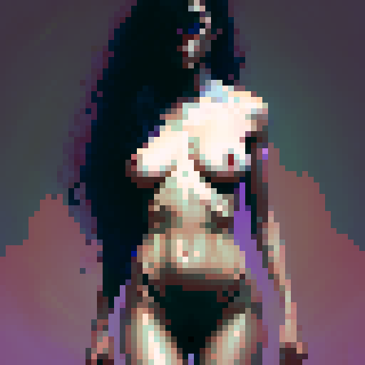 sexy naked woman, bent over with ass facing camera, fingering herself, pixel art porn
