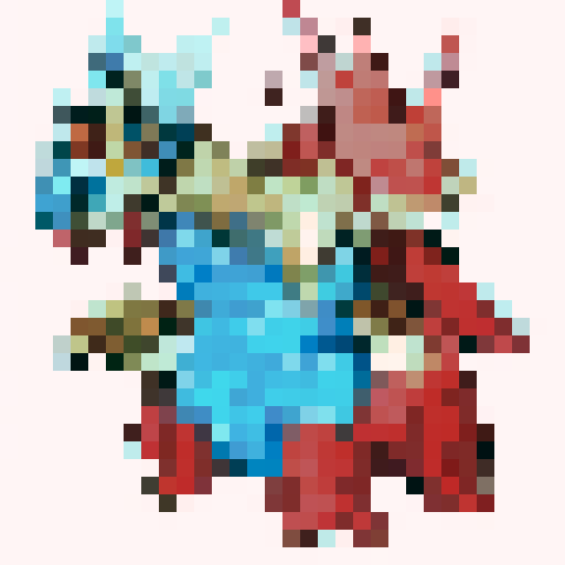 A fire and ice dragon in the style of Pokemon.