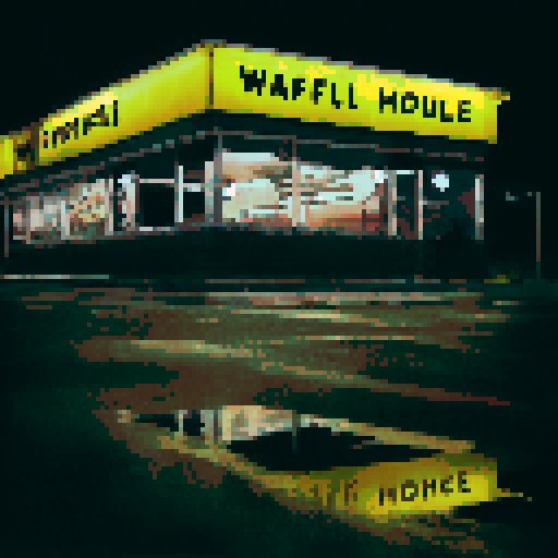 Waffle House on a black background