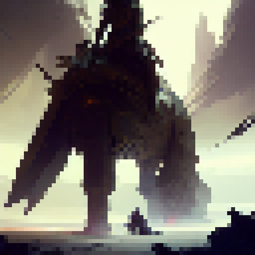 Enormous, gleaming sword wielded by a regal warrior resembling King Arthur in a fierce RPG fantasy world, amidst a chaotic battlefield with swirling dust and fire, captured in stunning concept art.