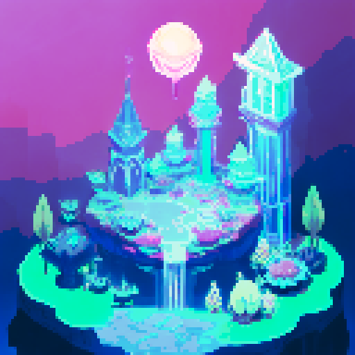 Scenery picture of futuristic alien  city, neon lights, vaporwave palette