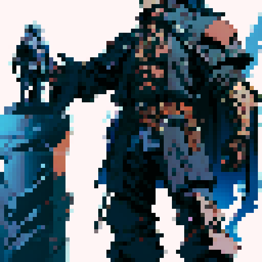 war character, pixel art, darksiders game, sRGB