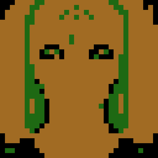 Cute girl with longer green hair, black shade on scalp, brown eyes, dark clothes, pale skin, oval elegant glasses, lip piercings