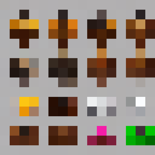 RPG Items icons, in the style of minecraft