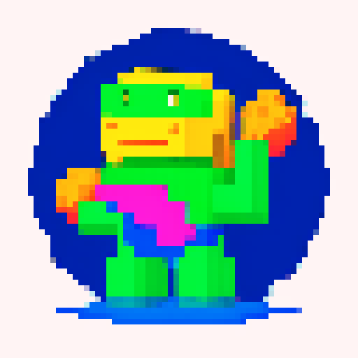 pixel little astro truper game character, full body, blaster, vibrant pixel art, sRGB