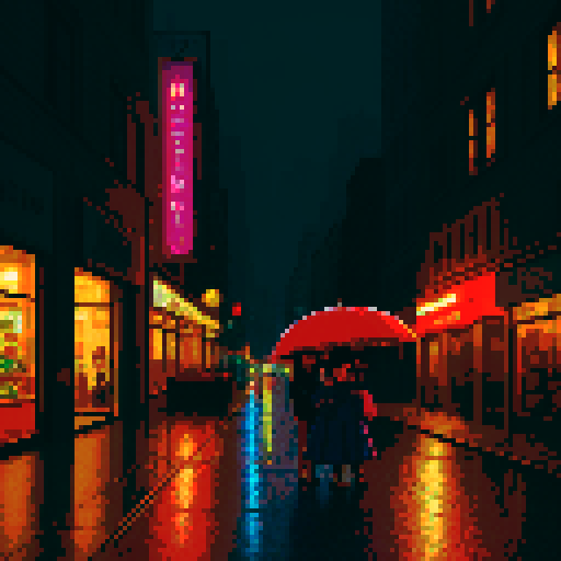 Late night smoke downtown gritty and rainy