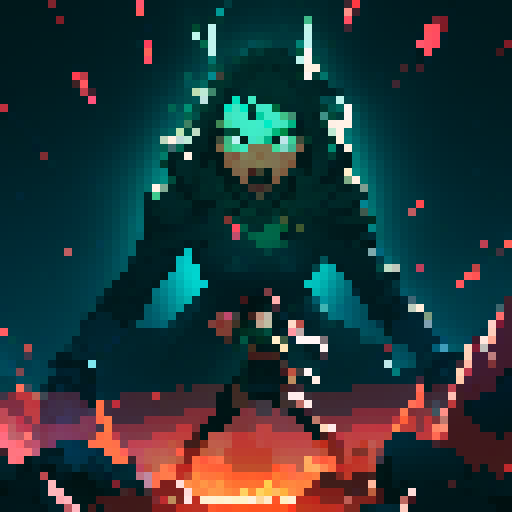 slime, pixelated, heroes, impact, dynamic poses, sRGB, energetic, splattering, motion lines, intense, confrontation, art style, slamming, dramatic lighting, action-packed, contrasting backgrounds