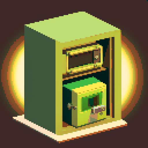 Show a vault with a big safe in it
