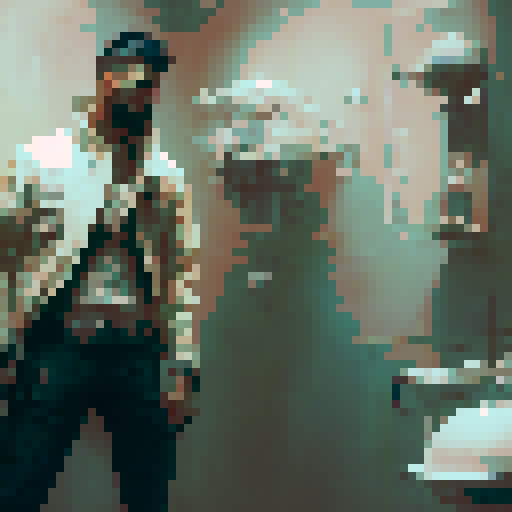 father in bathroom standing in white underwear giving himself a wedgie