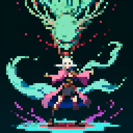 Full-body image of a wizard facing left ready to fight.