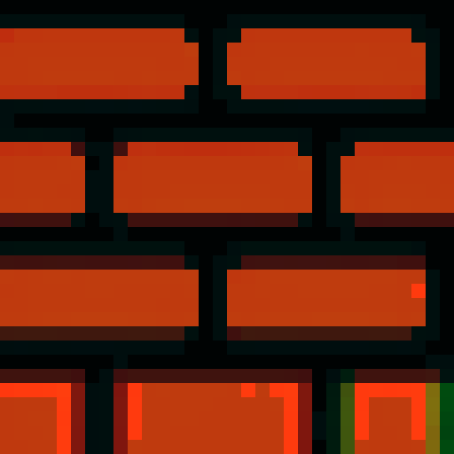 reddish brick, pixelated, textured, vibrant colors, sharp edges, 8-bit style, retro aesthetic, blocky formations, low resolution, vibrant palette