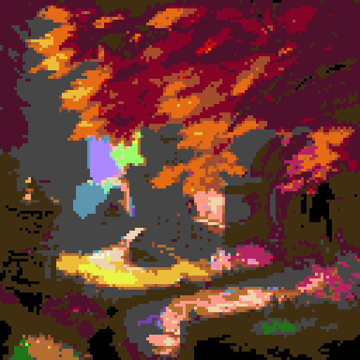 A majestic castle, with colorful beautiful scenery