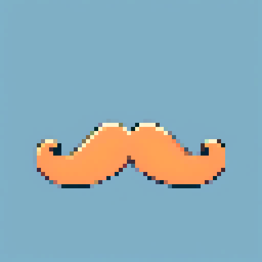 half of a giant copper mustache on a solid color background