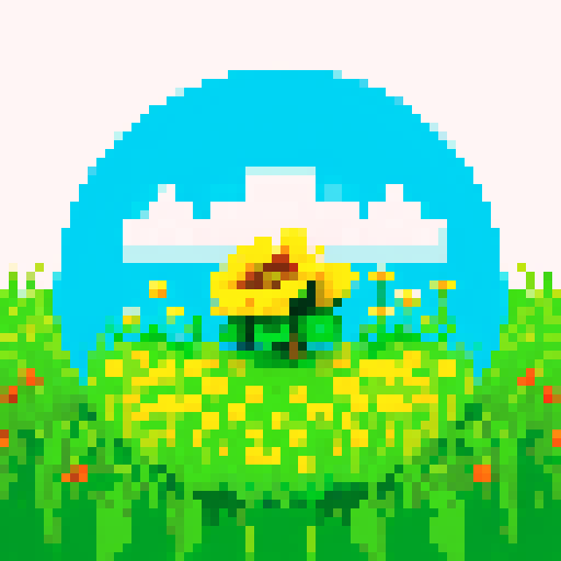 illustration with a meadow, close-up