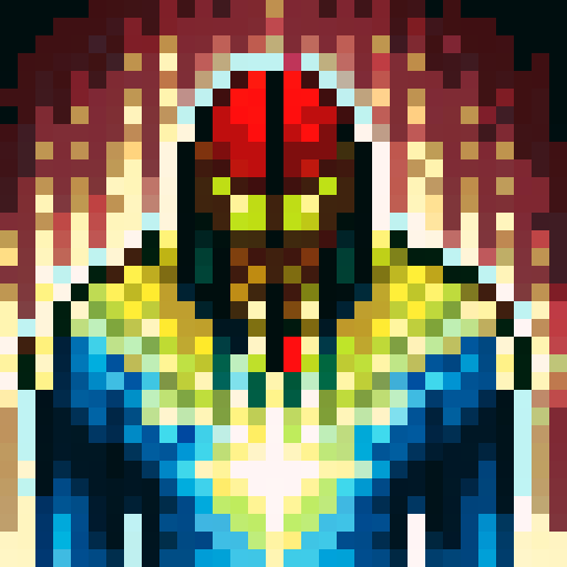 Firebreathing war general with a fierce expression, adorned in golden armor and a red cape, holding a sword with flames licking the blade, against a background of billowing smoke and embers in a pixelated, skill art style for a game icon.